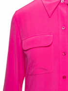 Equipment slim Signature Fuchsia Long Sleeve Shirt With Pockets In Silk Woman