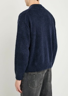 Picante Shaggy Logo-embroidered Cotton-blend Polo Jumper Navy