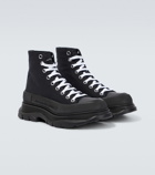 Alexander McQueen - Thread Slick canvas high-top sneakers