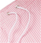 Hugo Boss - Mid-Length Striped Seersucker Swim Shorts - Pink