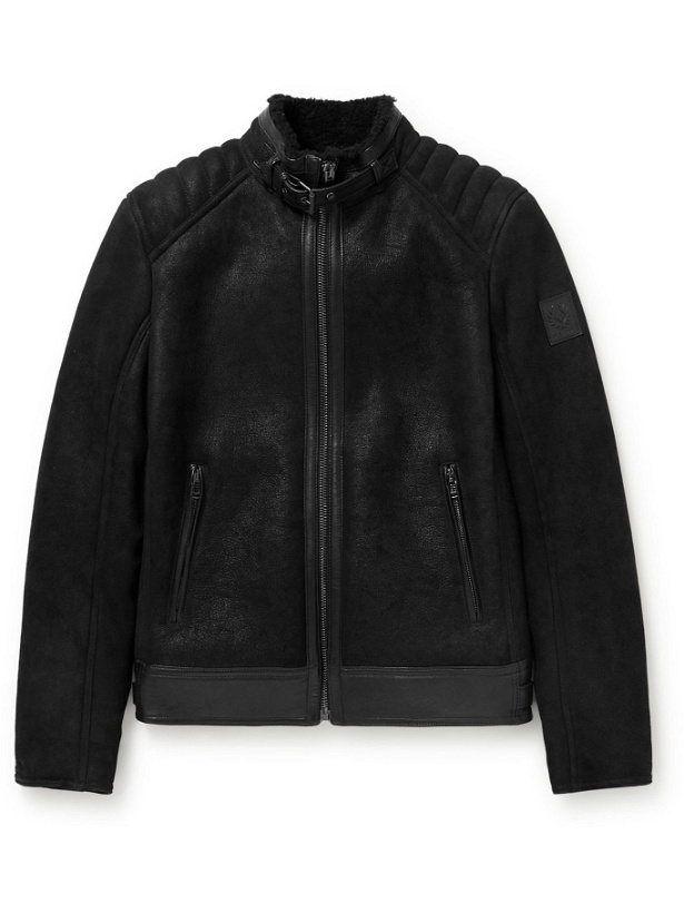 Photo: Belstaff - Westlake Slim-Fit Shearling-Lined Full-Grain Leather Jacket - Black