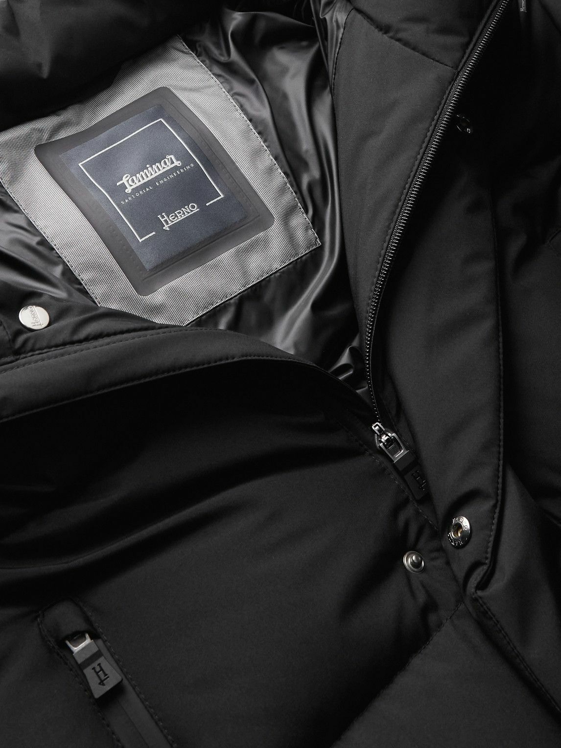 Herno Black Nylon Shell Jacket