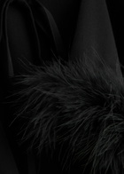 Sleeper Capricorn Feather-trimmed Twill Pyjama set Black