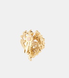 Oscar de la Renta Coral Heart embellished clip-on earrings