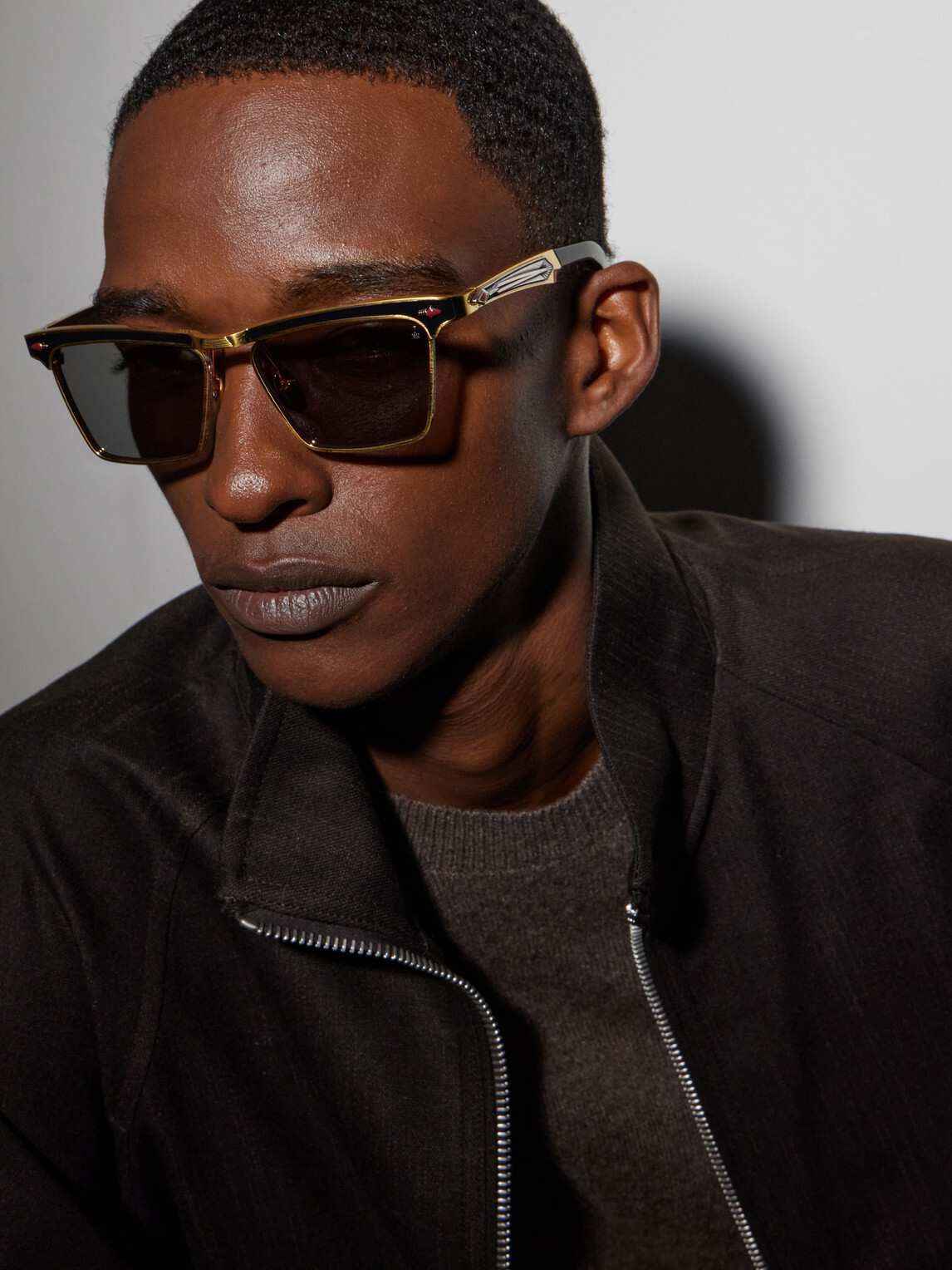 Jacques Marie Mage - Miles City Squared-Frame Gold-Tone Sunglasses