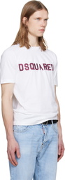Dsquared2 White Vintage Fade Cool Football Fit T-shirt