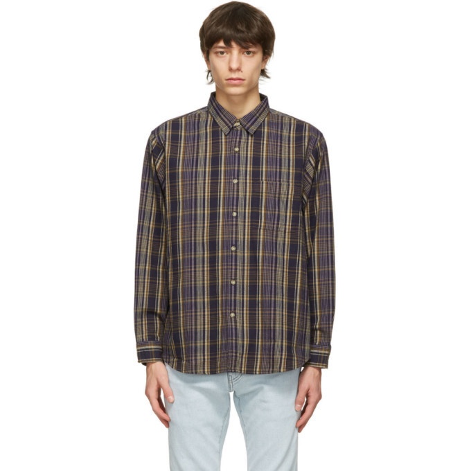 Photo: Levis Made and Crafted Navy and Brown Checkered New Standard Shirt