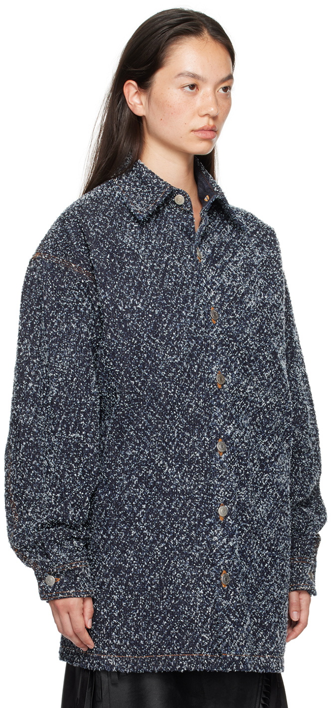 Stella McCartney Blue Oversized Bouclé Denim Jacket Stella