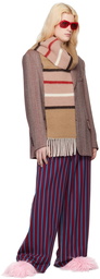 Marni Beige & Pink Striped Scarf