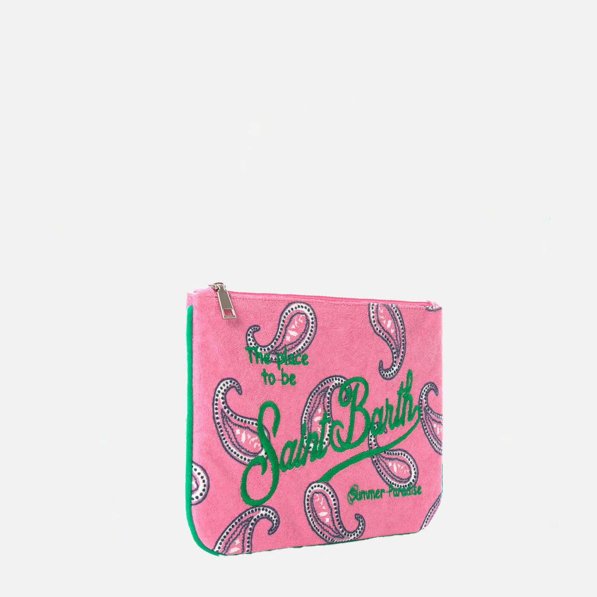 MC2 Saint Barth Parisienne Paisley Terry Pochette With Saint Barth Embroidery