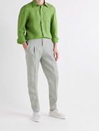RUBINACCI - Pleated Cotton-Twill Trousers - Gray
