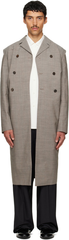 Photo: Jil Sander Gray Double-Breasted Coat