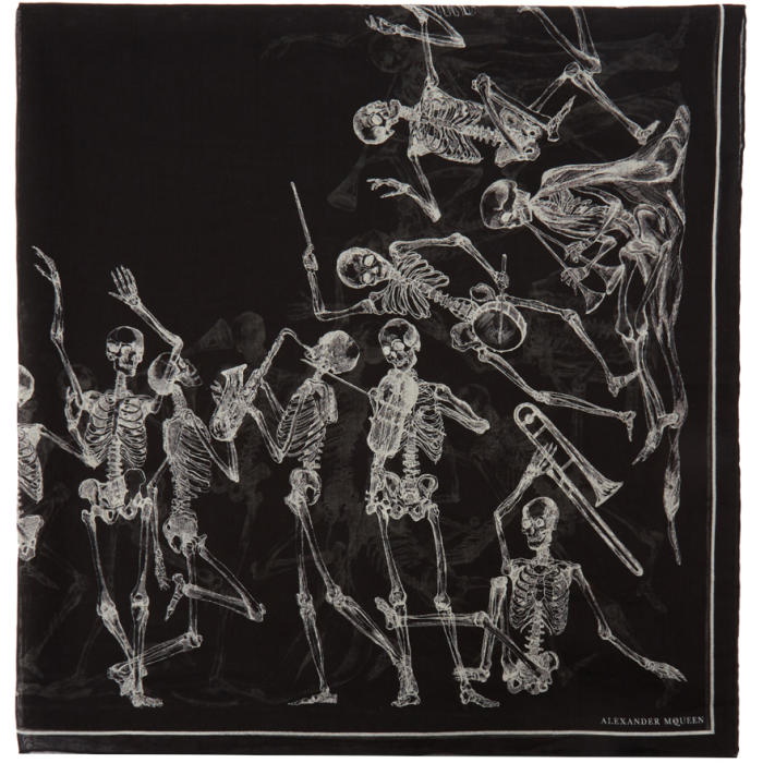 Photo: Alexander McQueen Black Dancing Skeleton Scarf