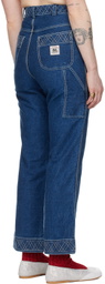 Bode Blue Embroidered 'Knolly Brook' Jeans