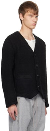 NVRFRGT Black Exposed Seams Cardigan