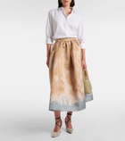 Dries Van Noten Printed high-rise midi skirt