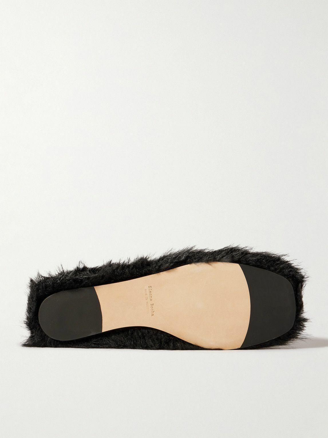 Simone Rocha - Leather-Trimmed Faux Fur Loafers - Black
