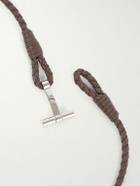 TOM FORD - Woven Leather and Silver-Tone Wrap Bracelet - Brown