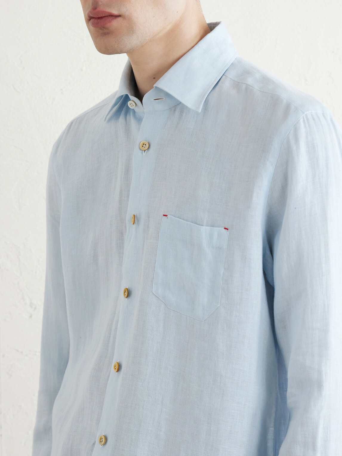 Kiton - Linen Shirt - Blue