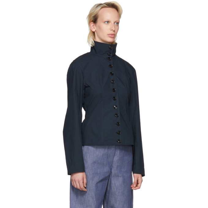 Lemaire Blue High Collar Shirt Lemaire