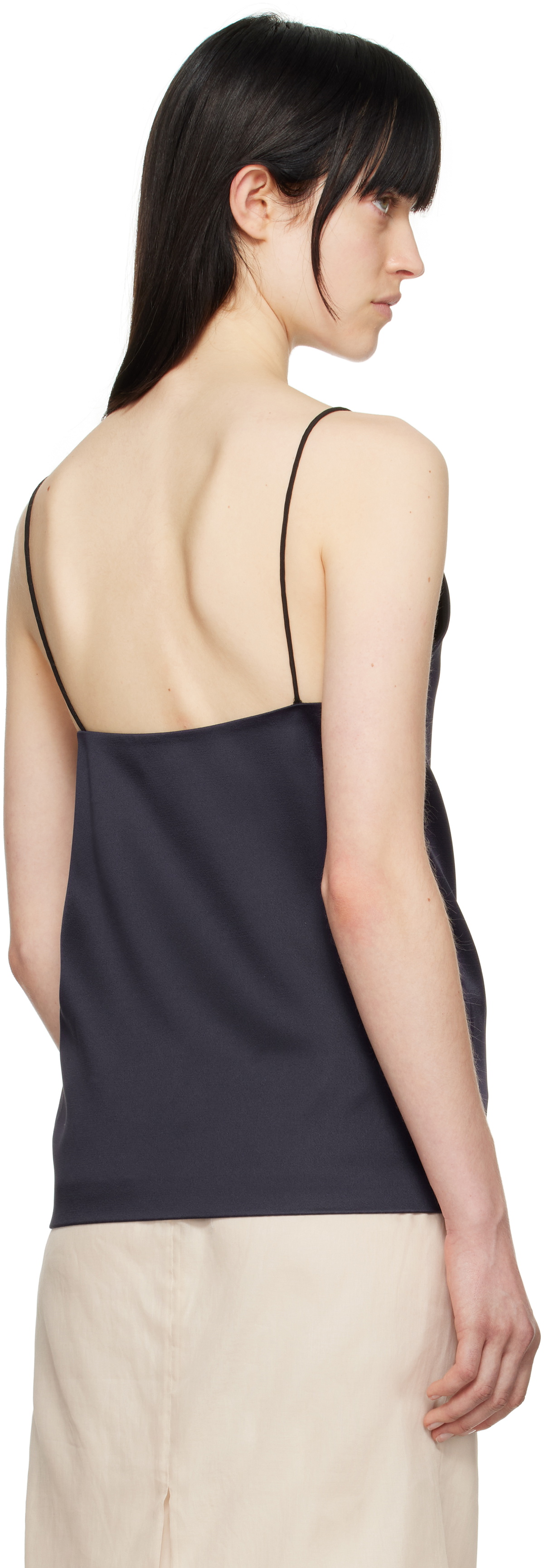 Carven Navy Double Satin Camisole