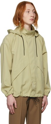 AURALEE Khaki Wool Max Canvas Hooded Jacket