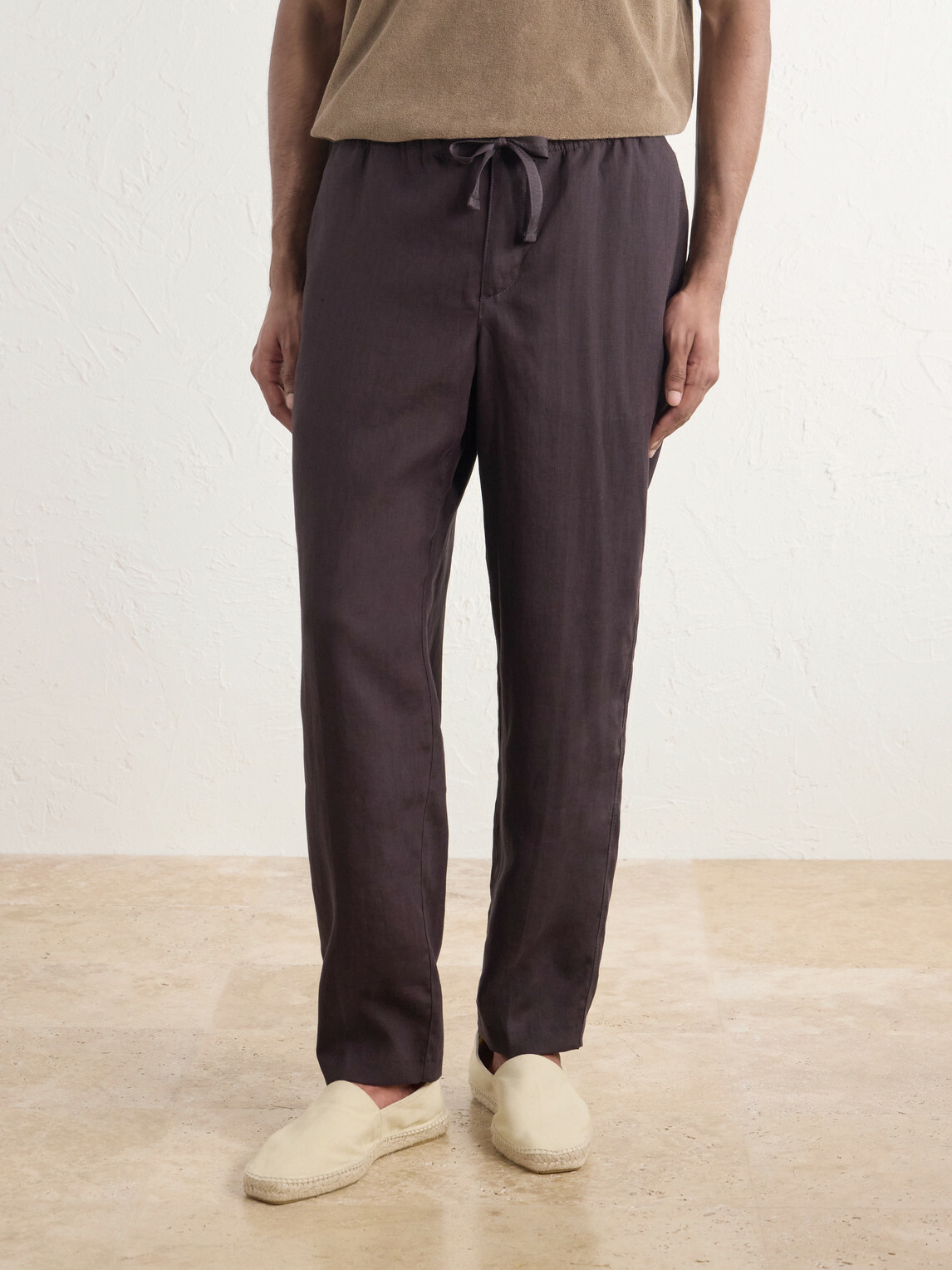 Orlebar Brown - Alex Straight-Leg Linen Trousers - Brown
