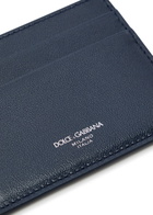 Dolce & Gabbana Logo Grained Leather Card Holder - Navy - One Size