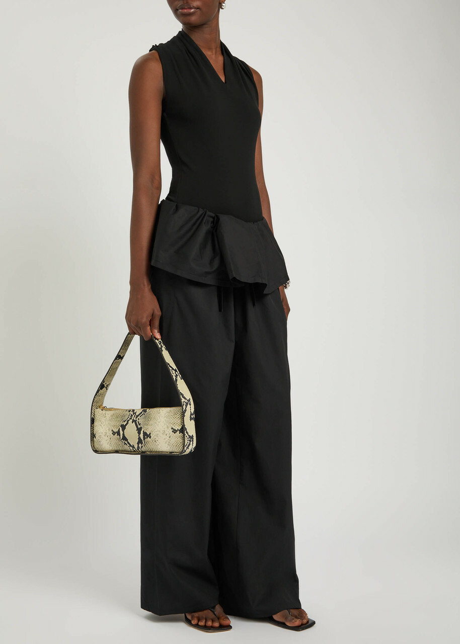 Wardrobe.nyc Fisherman Wrap-front Cotton-blend Poplin Trousers Black