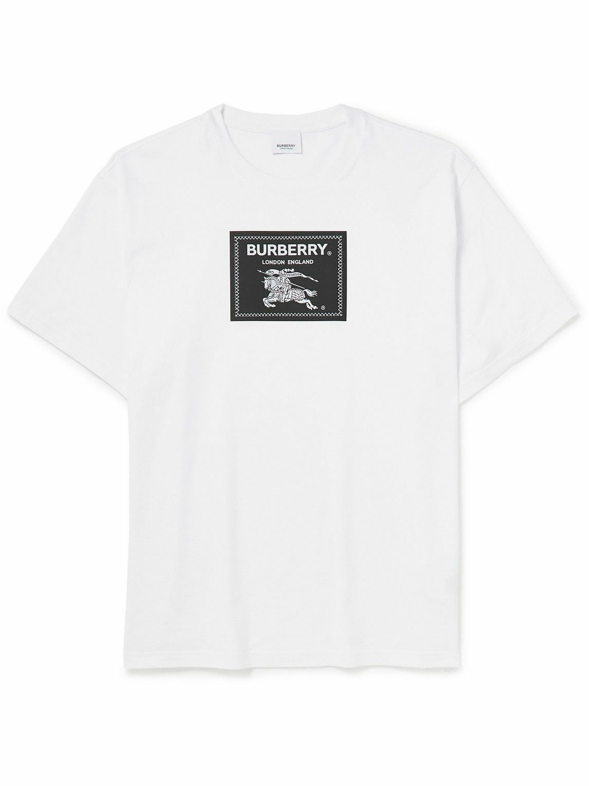 Burberry - Logo-Appliquéd Stretch Cotton-Jersey T-Shirt - White Burberry