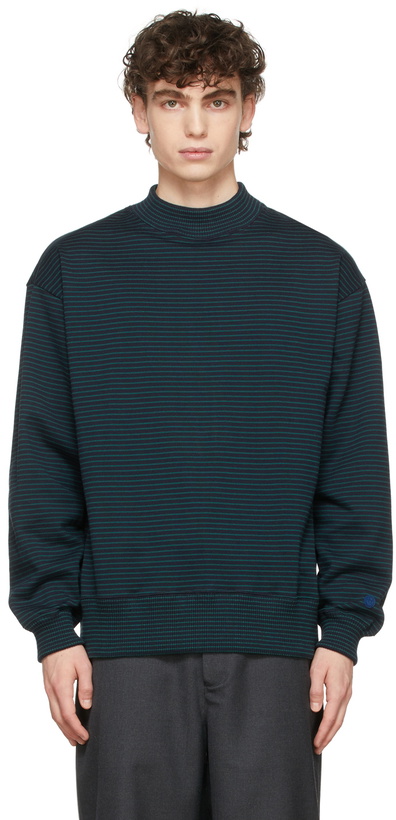 Photo: Nanamica Green & Navy Striped Sweatshirt