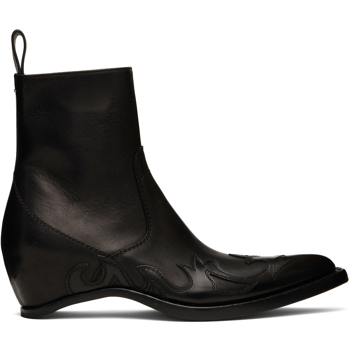 Maison Margiela Black Heel-Less Western Flame Boots
