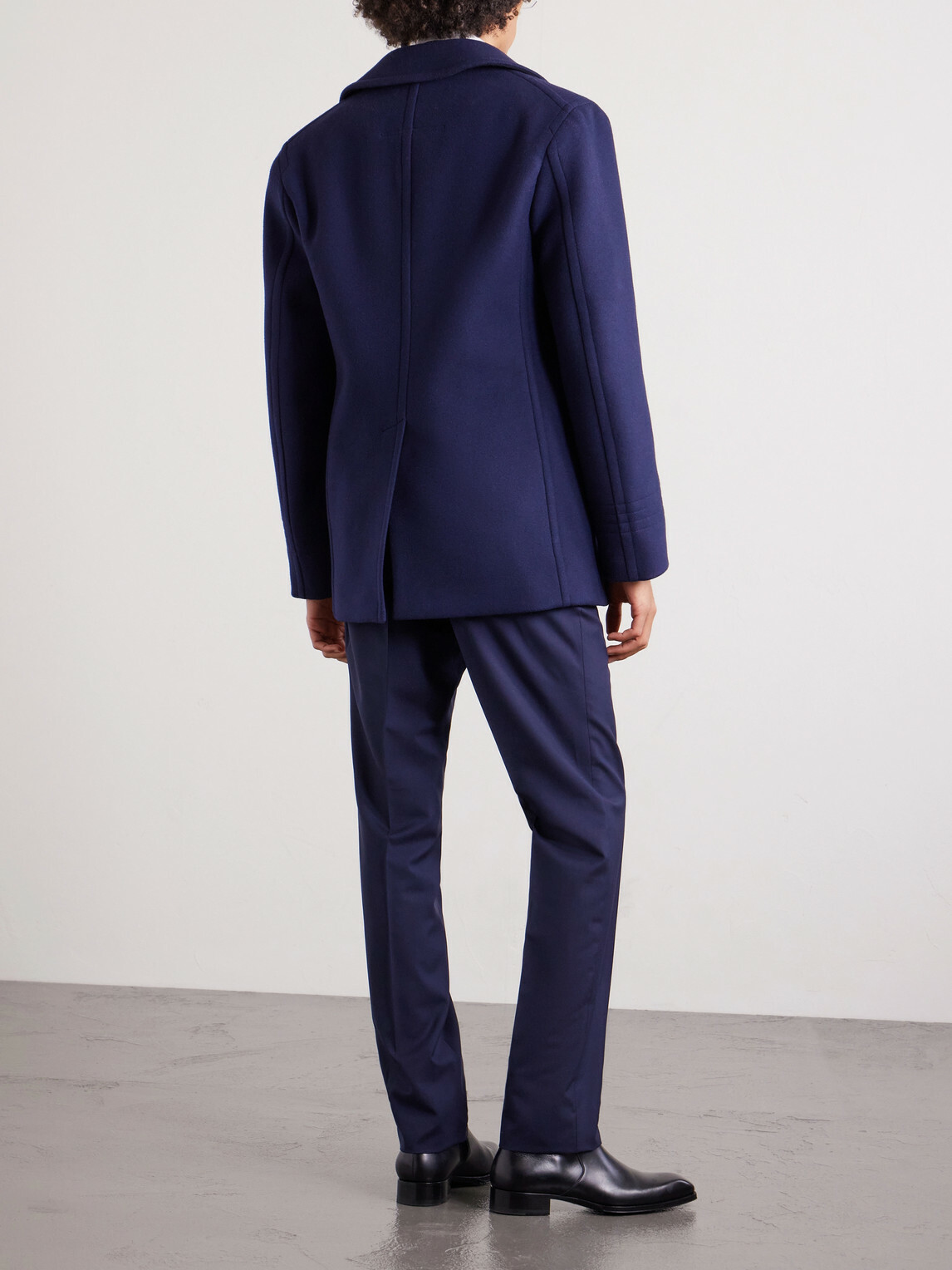 TOM FORD - Double-Breasted Wool Coat - Blue