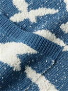 Corridor - Seagull Jacquard-Knit Cotton Cardigan - Blue