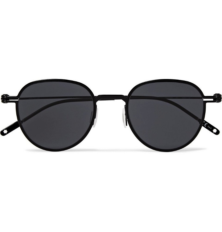 Photo: Montblanc - Round-Frame Metal Sunglasses - Black
