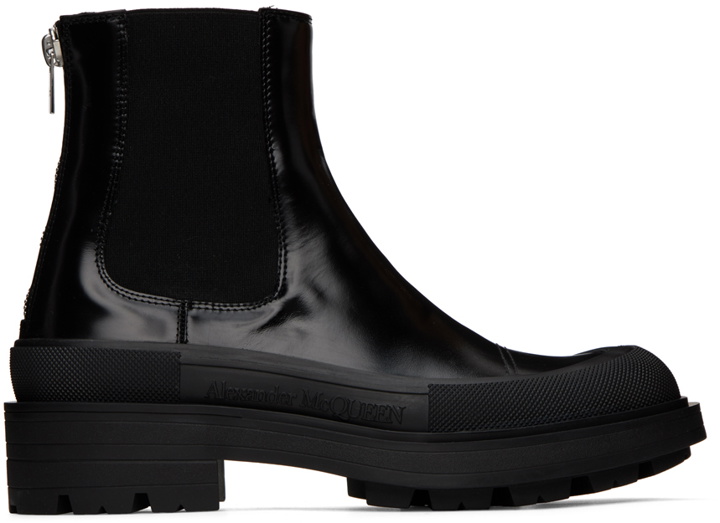 Photo: Alexander McQueen Black Leather Chelsea Boots