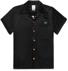 visvim - Irving Camp-Collar Embroidered Satin Shirt - Men - Black