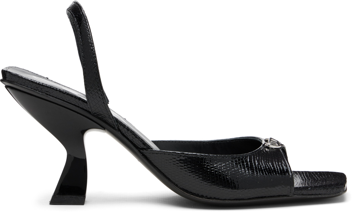 Diesel Black D-Amber 75 Heeled Sandals