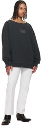 Maison Margiela Black Printed Logo Sweatshirt