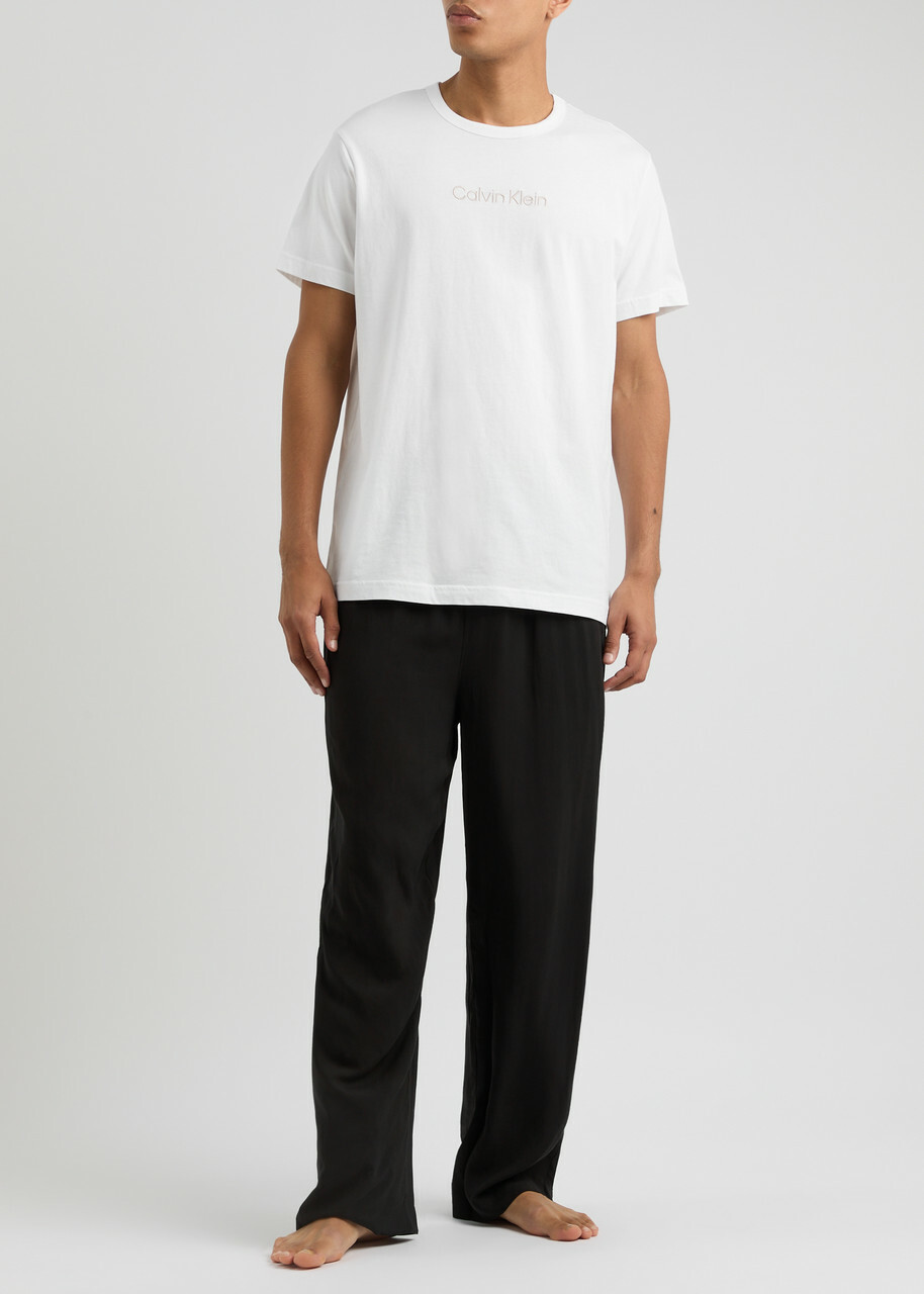 Calvin Klein Logo-embroidered Cotton Pyjama top White