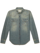 SAINT LAURENT - Denim Western Shirt - Blue