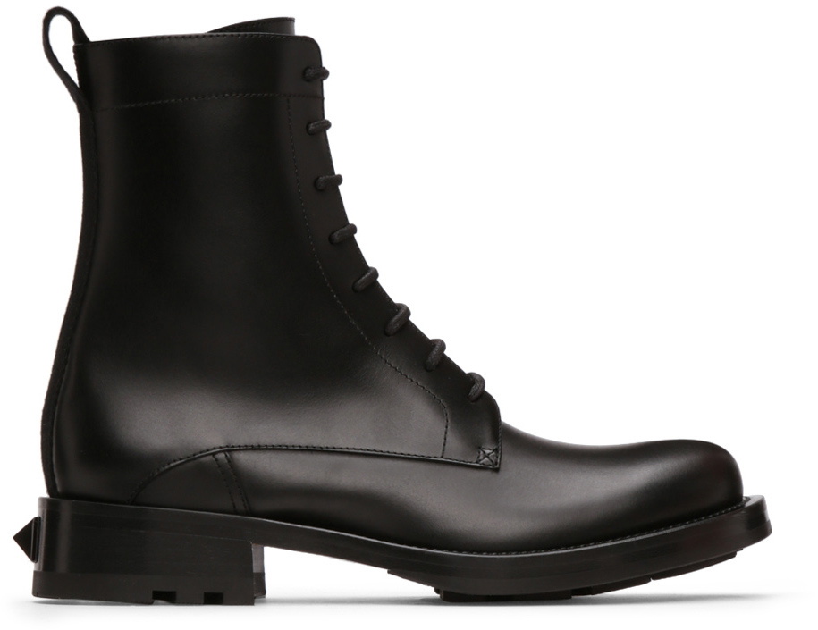 VALENTINO GARAVANI - Untitled Leather Combat Boots