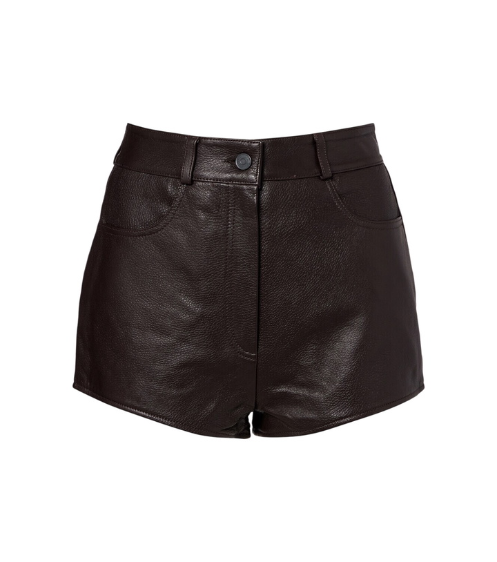 Photo: The Frankie Shop Loen high-rise leather micro shorts