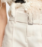 Xu Zhi Belted linen shorts