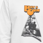 Boys Own Men's Clock Work Orange Print Long Sleeve T Shirt in White/Orange
