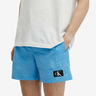 Calvin Klein Men's Monogram Logo Nylon Swim Shorts in Blue