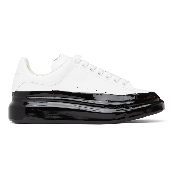 Photo: Alexander McQueen White and Black Dipped Oversized Sneakers