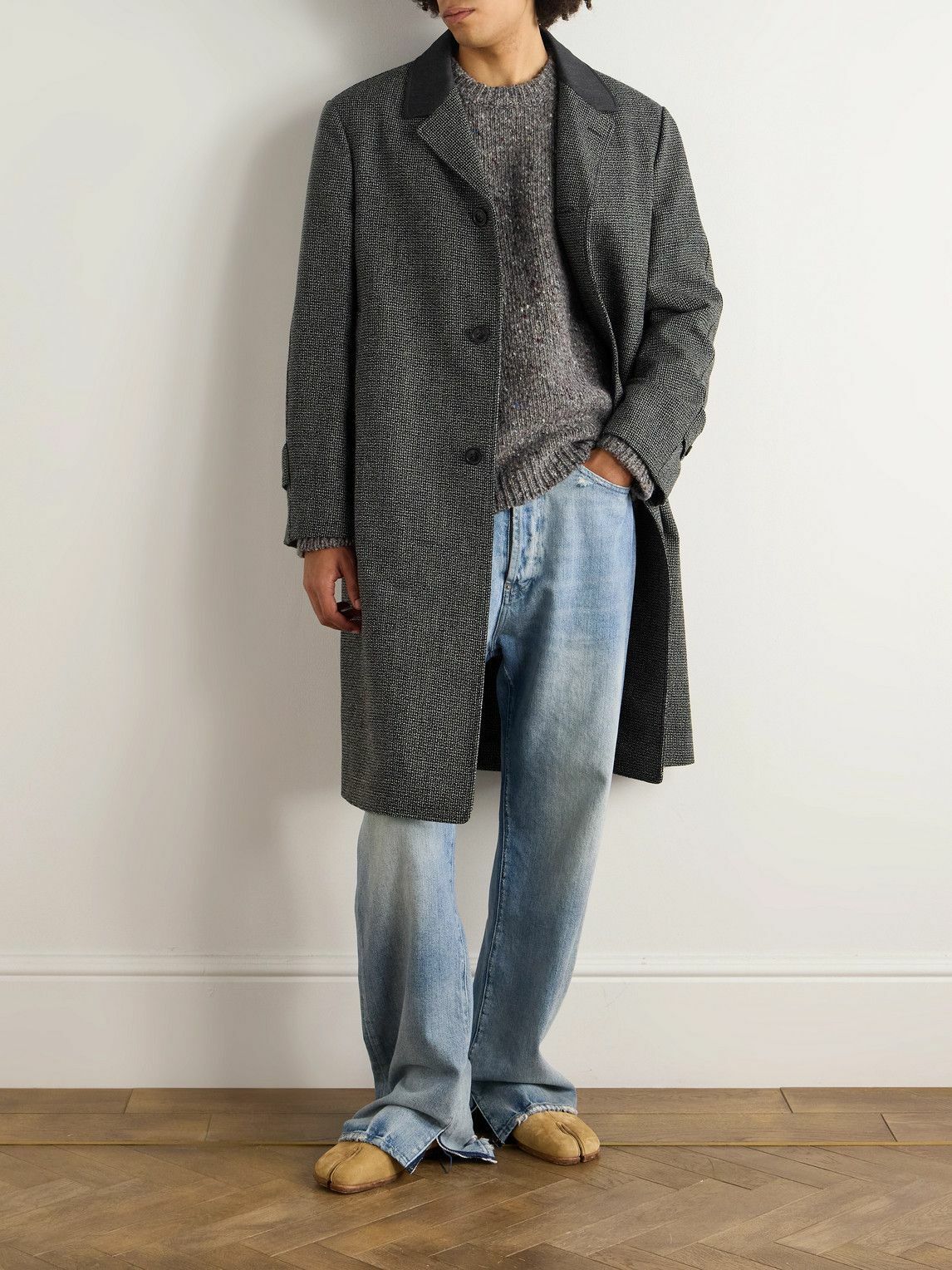 Maison Margiela - Virgin Wool-Blend Tweed Coat - Gray