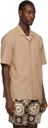 Nanushka Brown & White Bodil Shirt