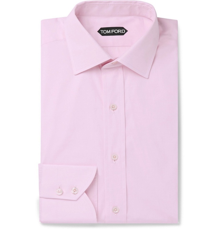 Photo: TOM FORD - Light-Pink Slim-Fit Cotton-Poplin Shirt - Pink
